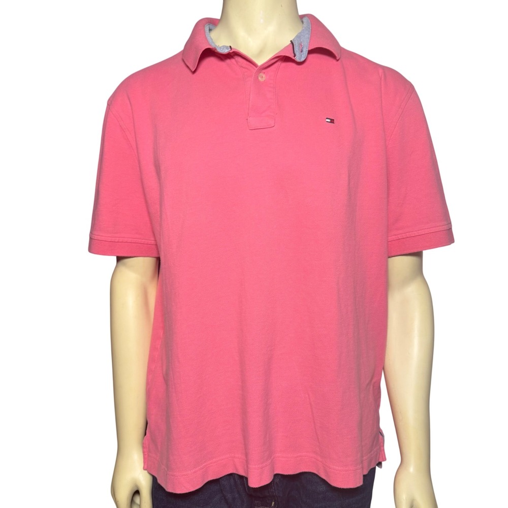 Tommy Hilfiger Mens Pink Classic Fit Short Sleeve Polo Shirt 085 78B8834‎